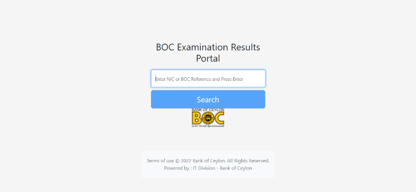 BOC Exam Results (Bank Of Ceylon) 2022