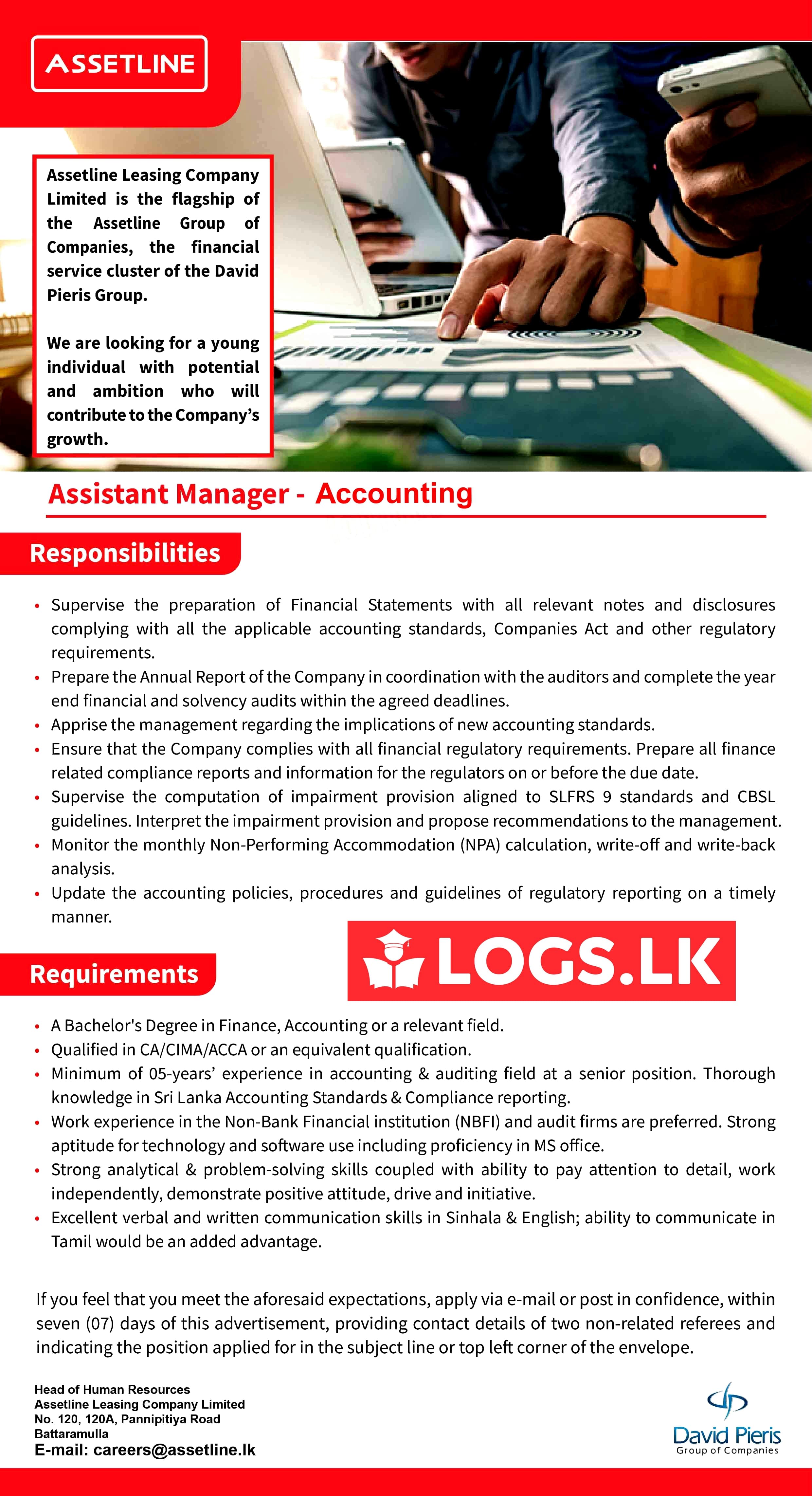 Assistant Manager (Accounting) Job Vacancy Asia Asset Finance Jobs Vacancies