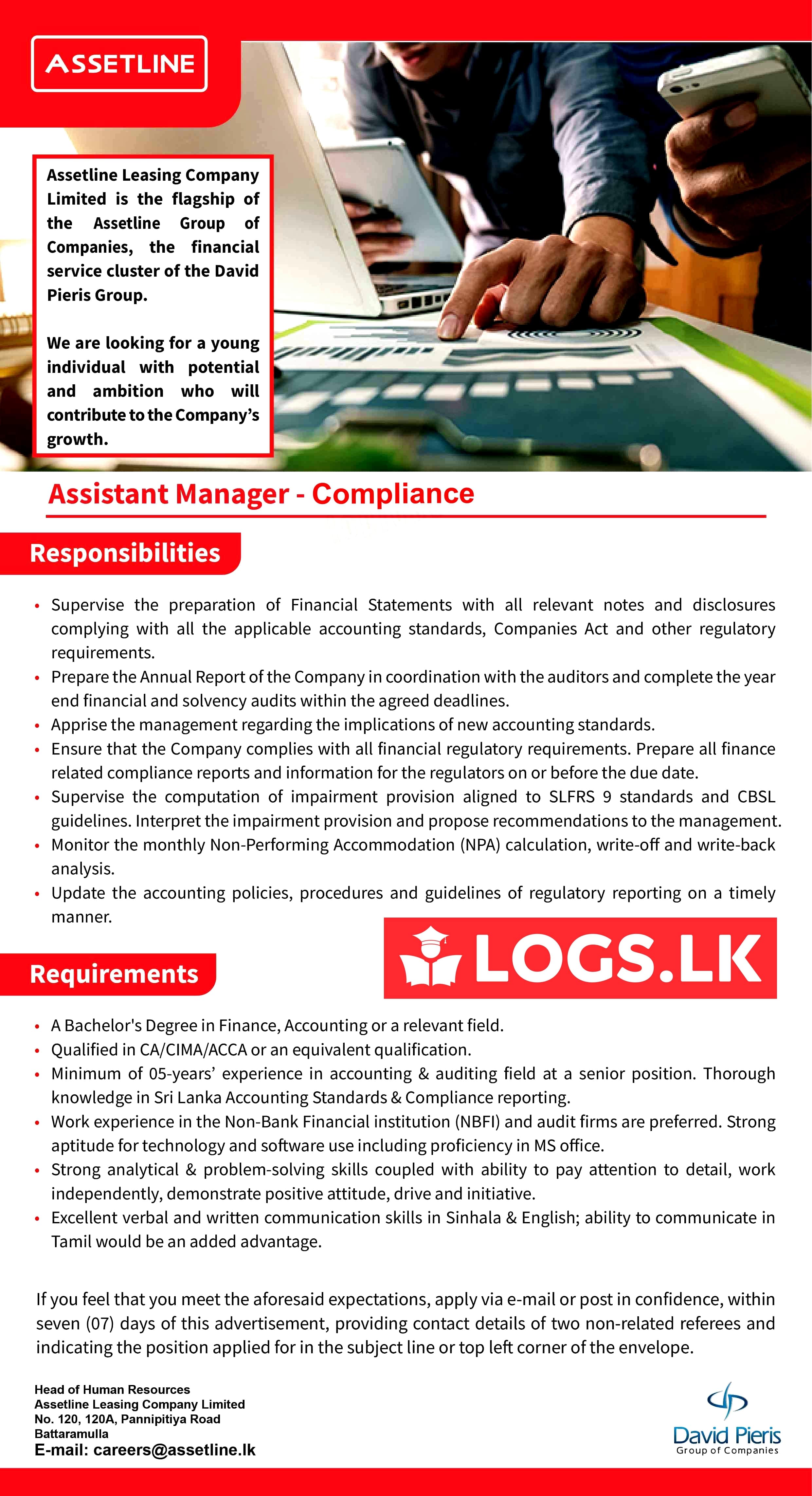 Assistant Manager (Compliance) Job Vacancy Asia Asset Finance Jobs Vacancies