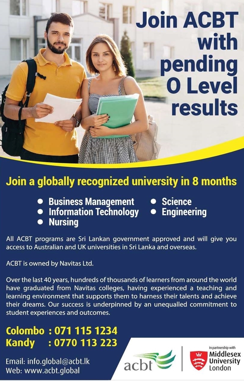 Courses with Pending O/L Result in ACBT College Sri Lanka