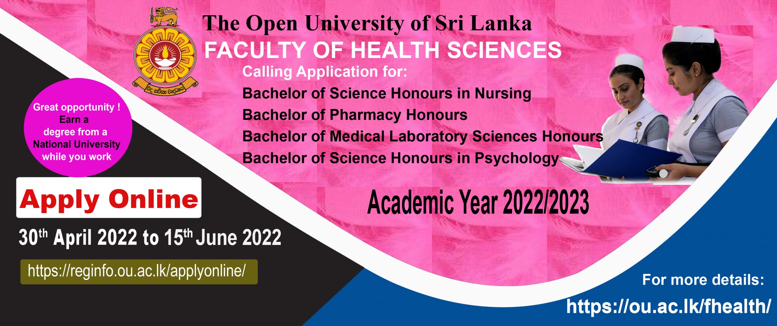 Faculty of Health Science Courses 2022 - Open University of Sri Lanka