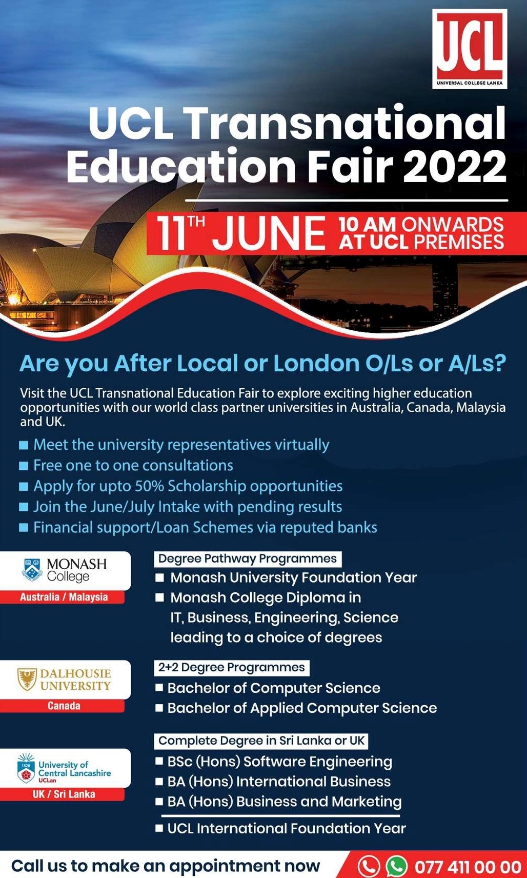 UCL Transnational Education Fair 2022 After O/L & A/L Degree - Universal College Courses Degree