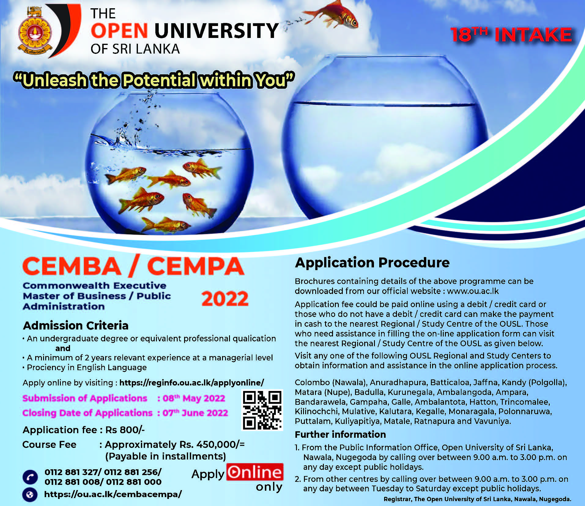 CEMBA/CEMPA 2022 Degree Programme - Open University of Sri Lanka Courses Degree