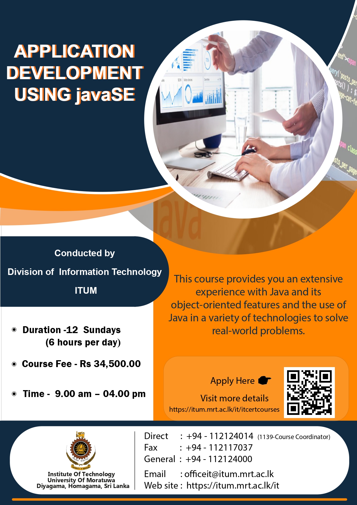 Certificate Course in Application Development Using Java SE - ITUM