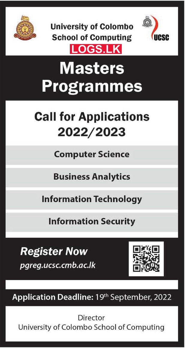 Masters Programmes 2022 / 2023 - University of Colombo School of Computing