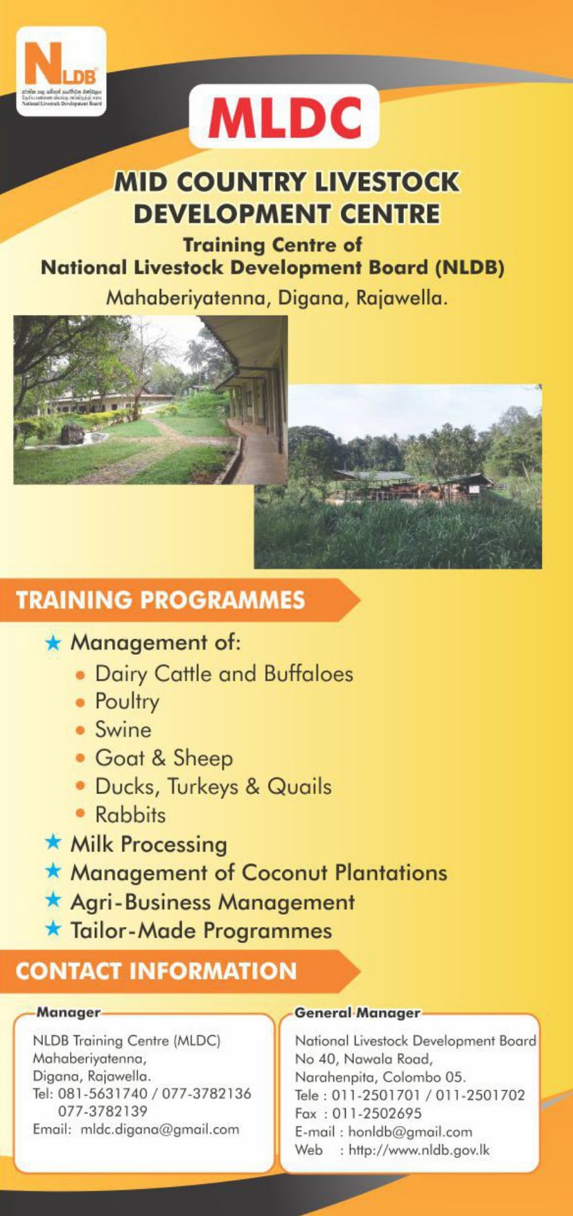 Short Term Training Programme - National Livestock Development Board Course Details, Application Form Download