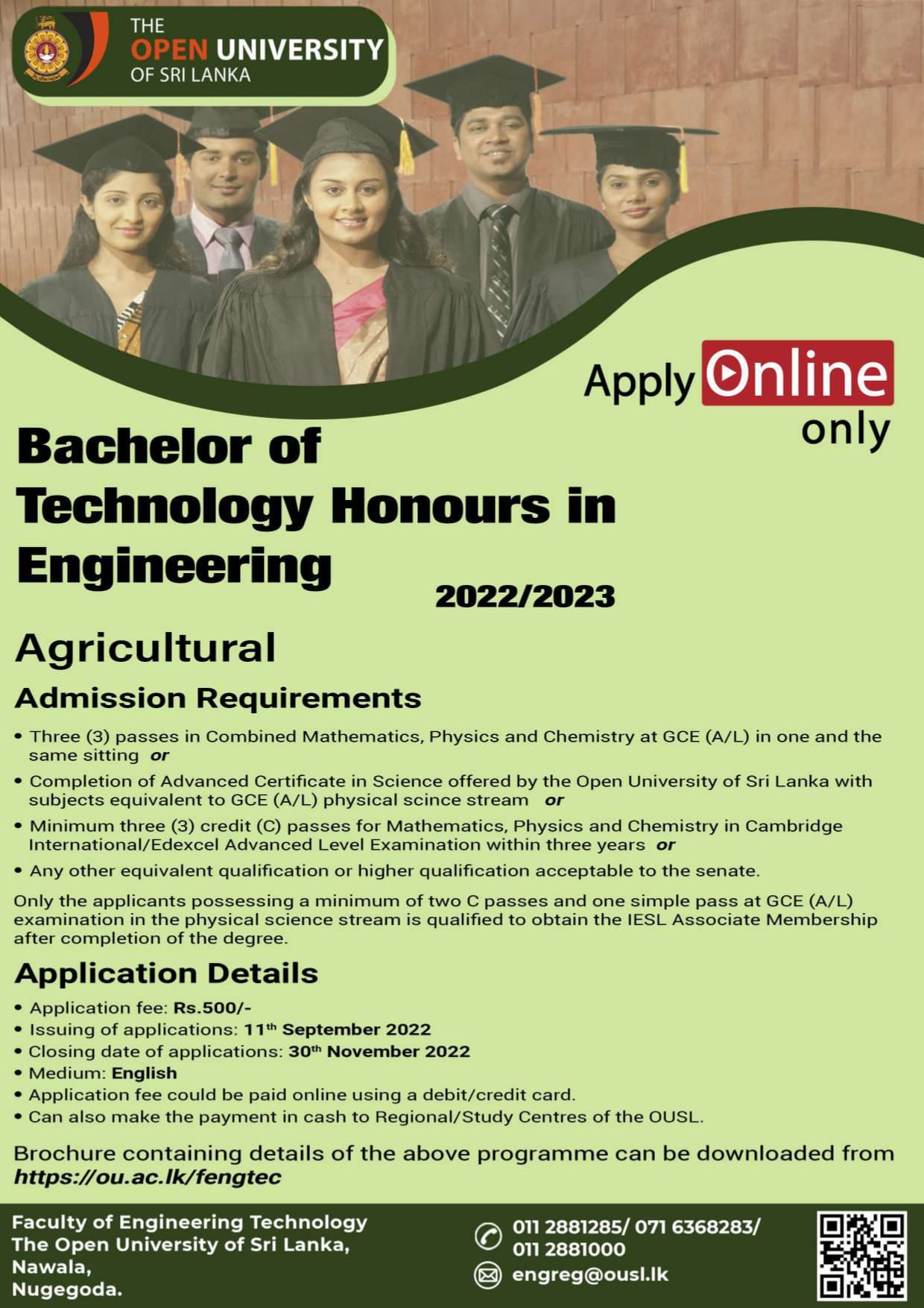 Bachelor of Technology (BTech) Honours in Agriculture and Plantation Engineering