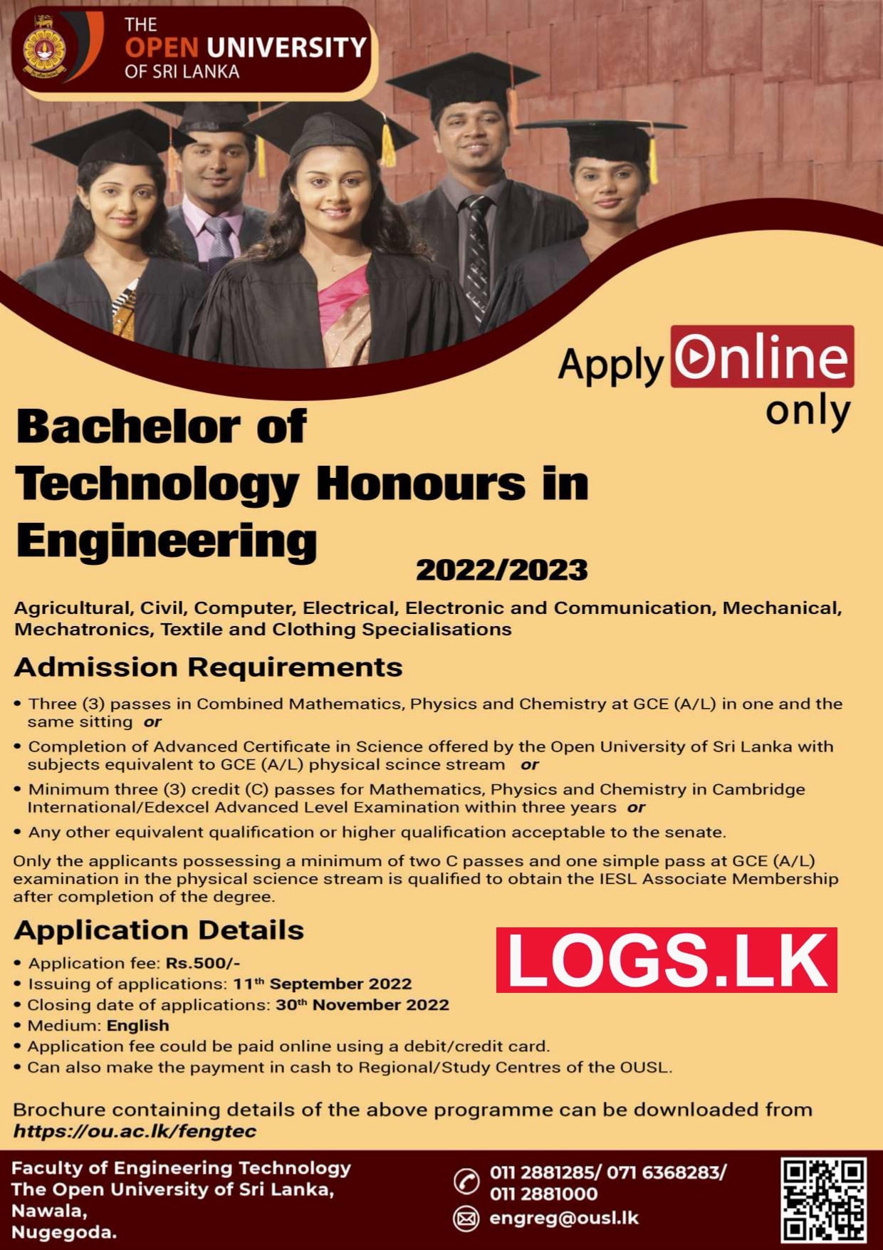E Bachelor of Technology Degree 2023 in OUSL