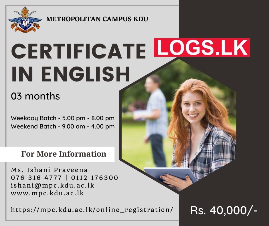 English Certificate Course 2023 in Metropolitan Campus KDU Apply Online