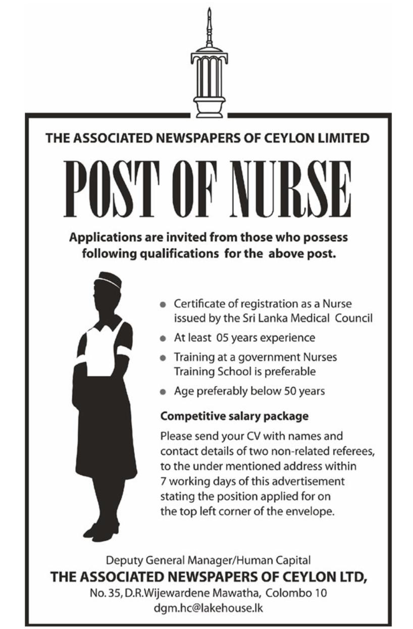 Nurse Vacancies in The Associated Newspapers