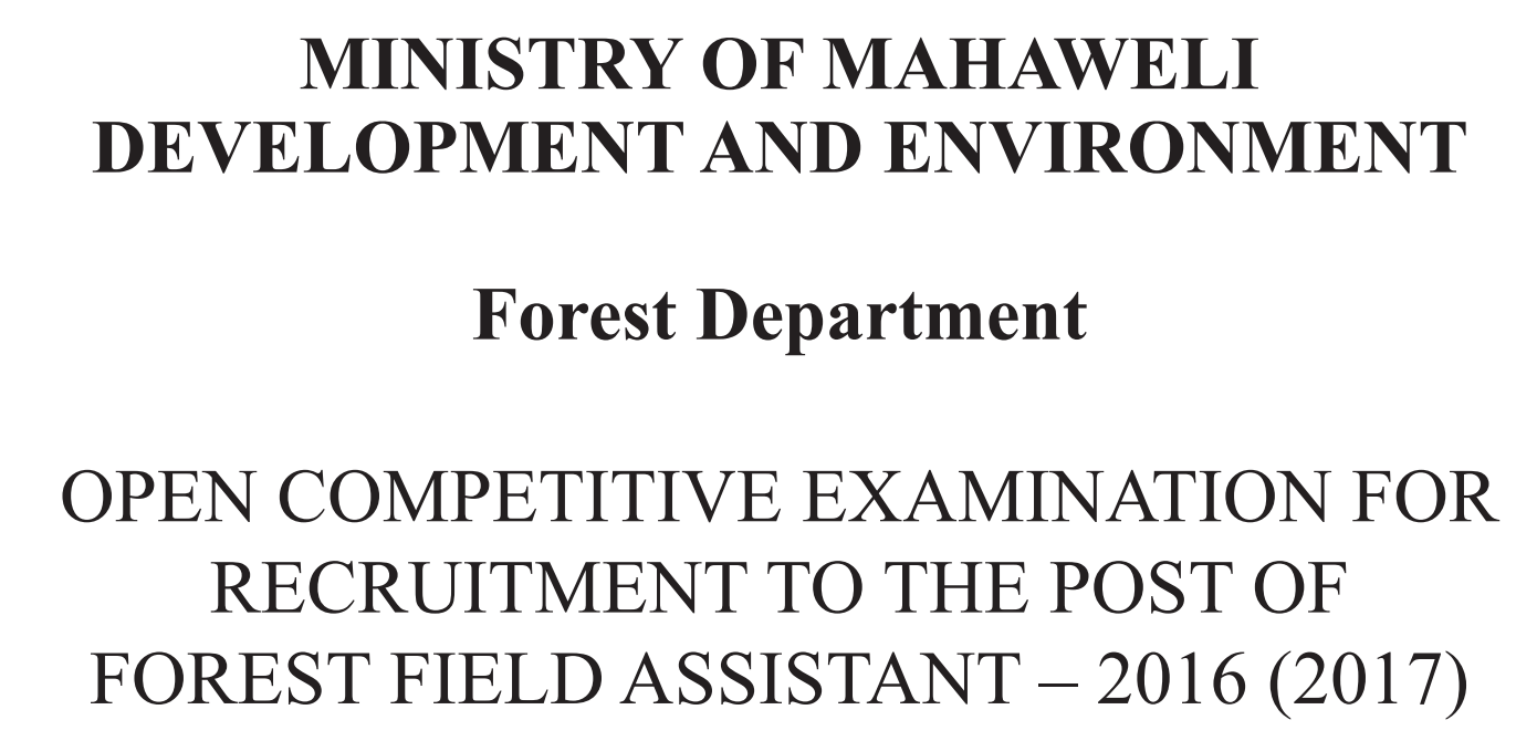 Forest Field Assistant Vacancies Open Exam Forest Department