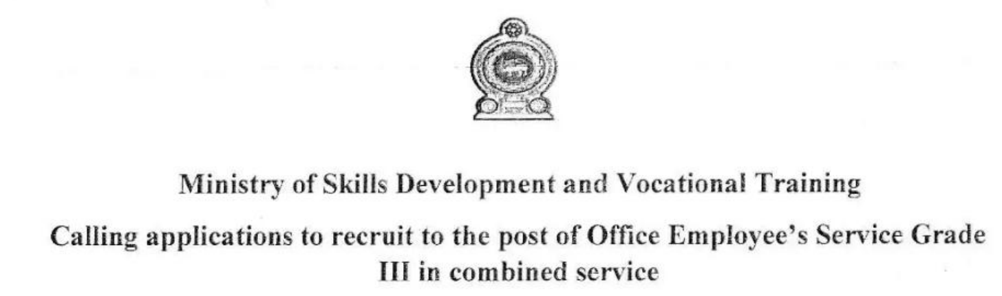 Office Employee’s Service of Grade III – Ministry of Skills Development
