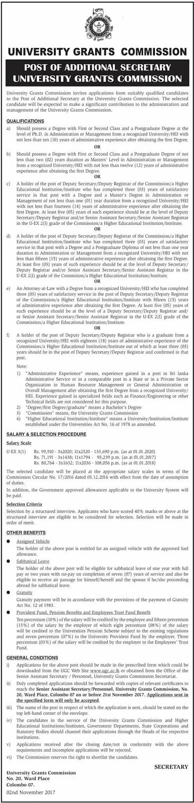 University Grants Commission Vacancies for Secretary / Director
