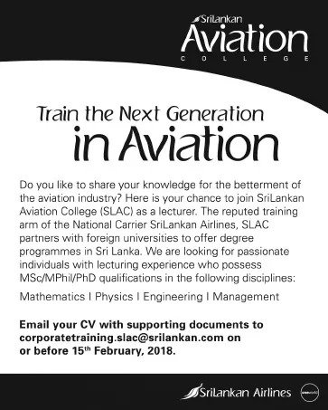 Lecture Vacancy at SriLankan Airlines