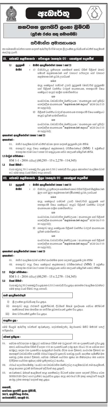 Senior Manager Vacancy of Ministry of Industry