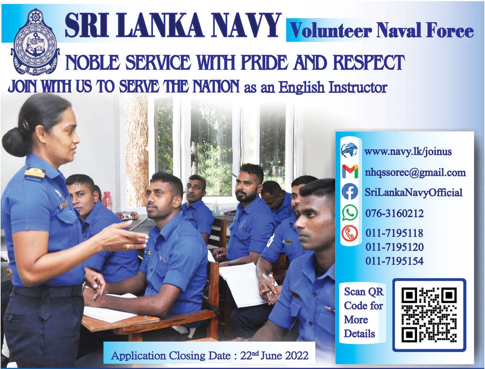 English Instructor Vacancy in Sri Lanka Navy