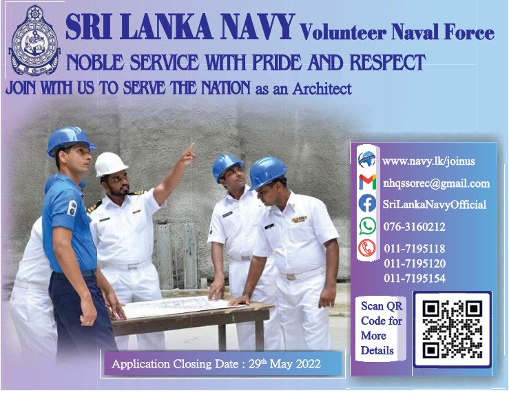 Architect Vacancies 2022 at Sri Lanka Navy
