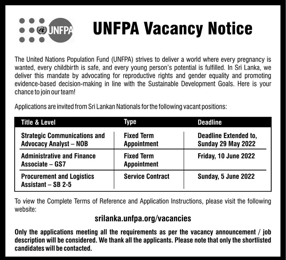 Analyst / Administrative & Finance Associate - United Nations Population Fund Jobs Vacancies