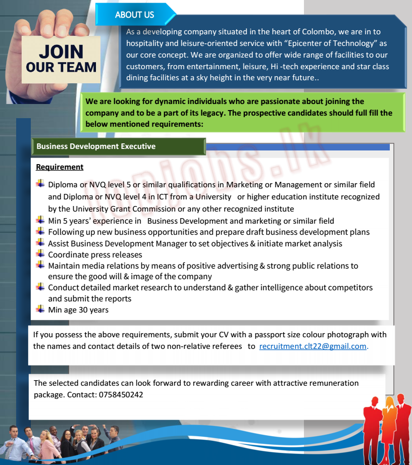 Business Development Executive Job Vacancy – Colombo Lotus Tower Jobs Vacancies