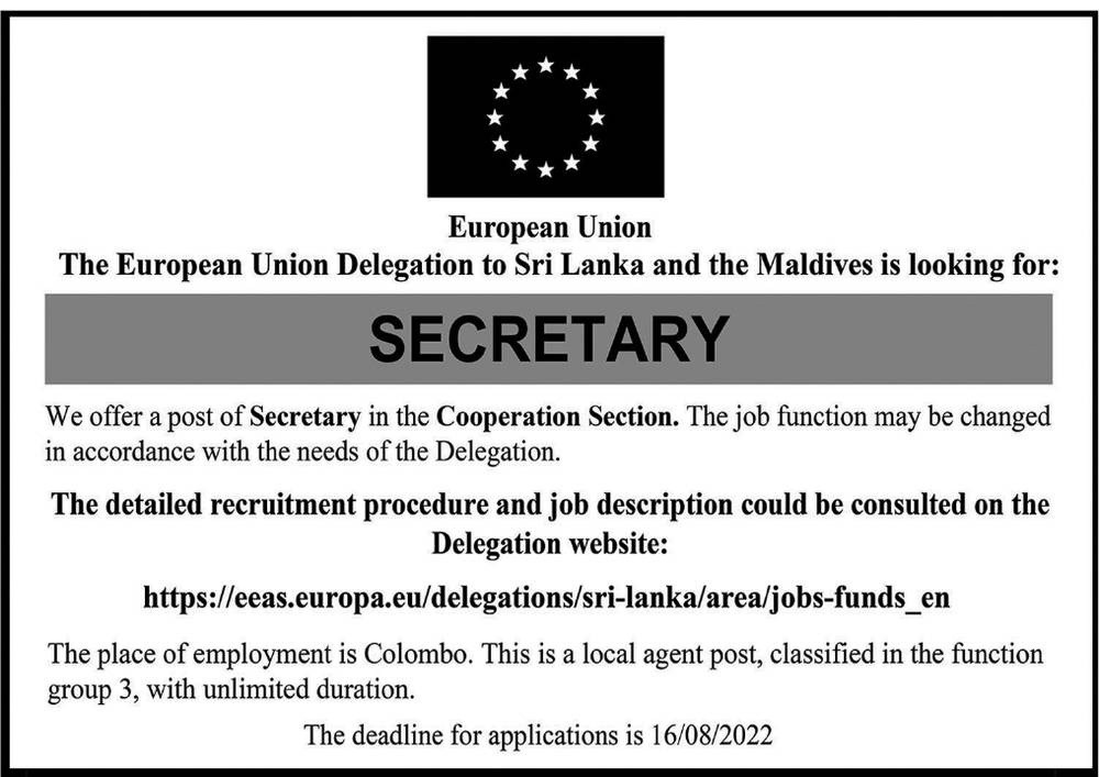 Secretary Job Vacancy in European Union Jobs Vacancies