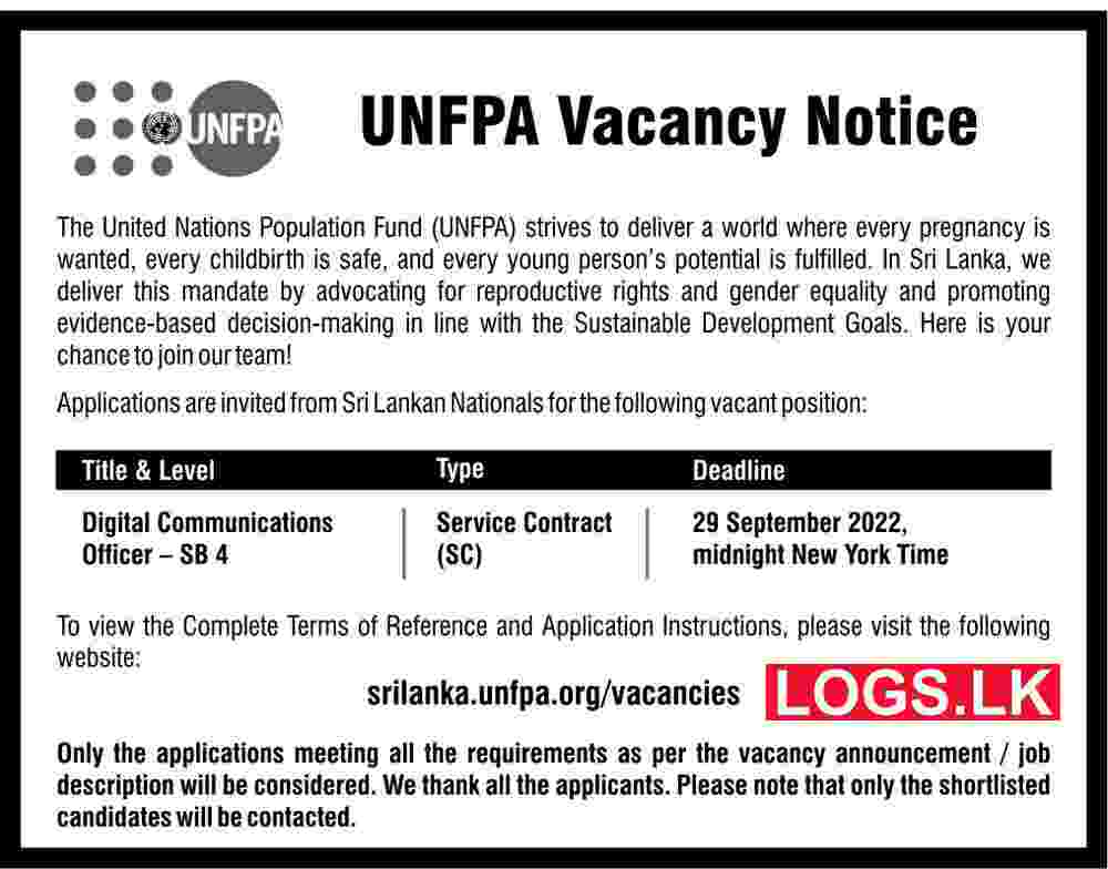 Digital Communications Officer Job Vacancy in UNFPA United Nations Population Fund Jobs Vacancies
