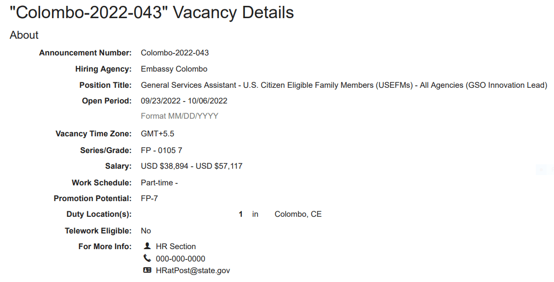 General Service Assistant Vacancies 2022 in American Embassy