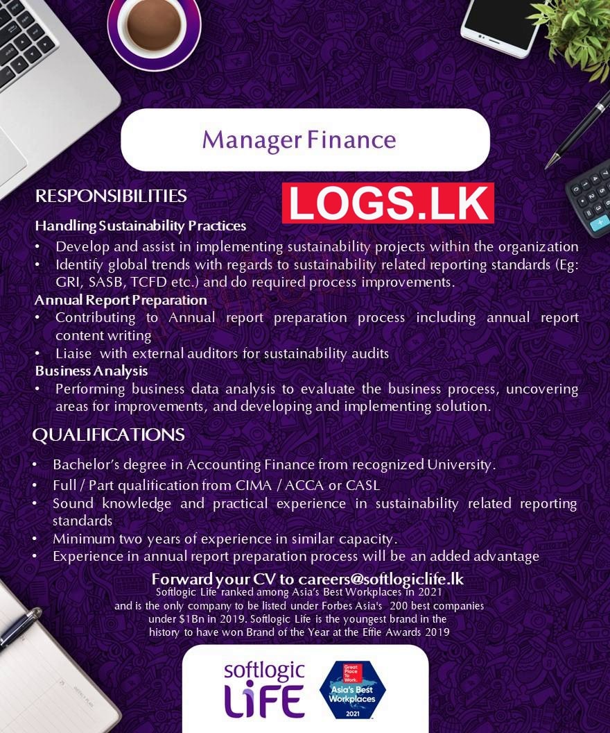 Manager - Finance Job Vacancy in Softlogic Finance Jobs Vacancies