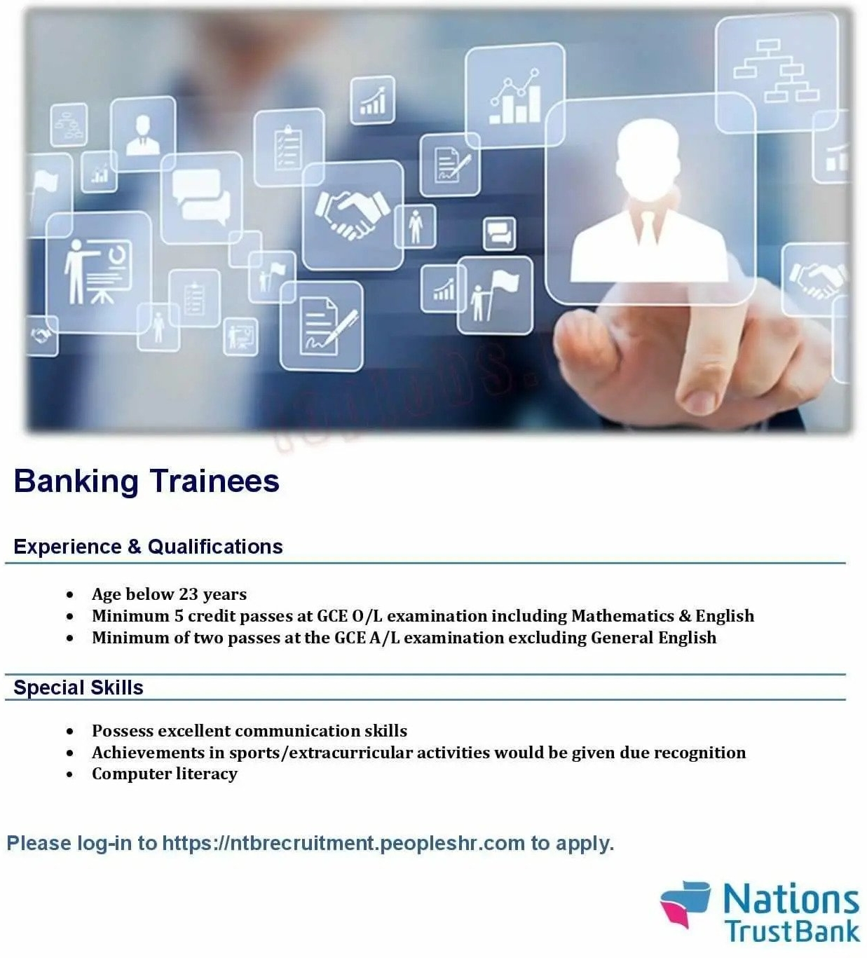 Banking Trainee Vacancies in NTB Bank