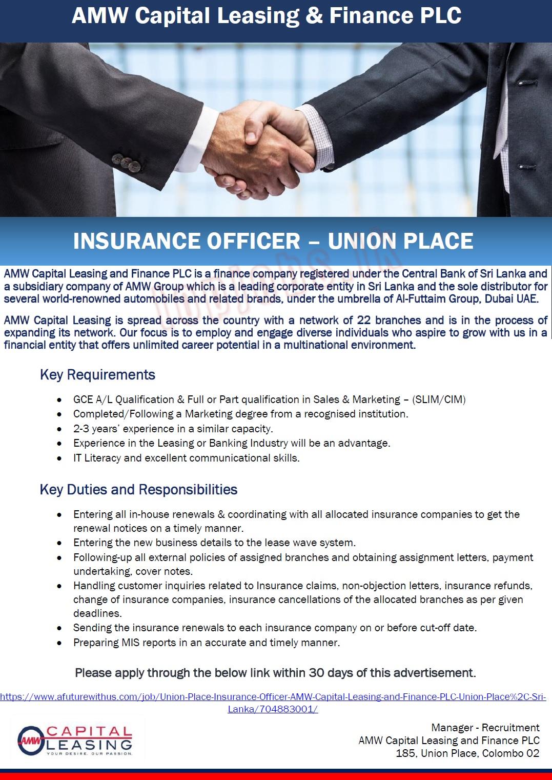Insurance Officer Jobs Vacancies Associated Motorways Company Details
