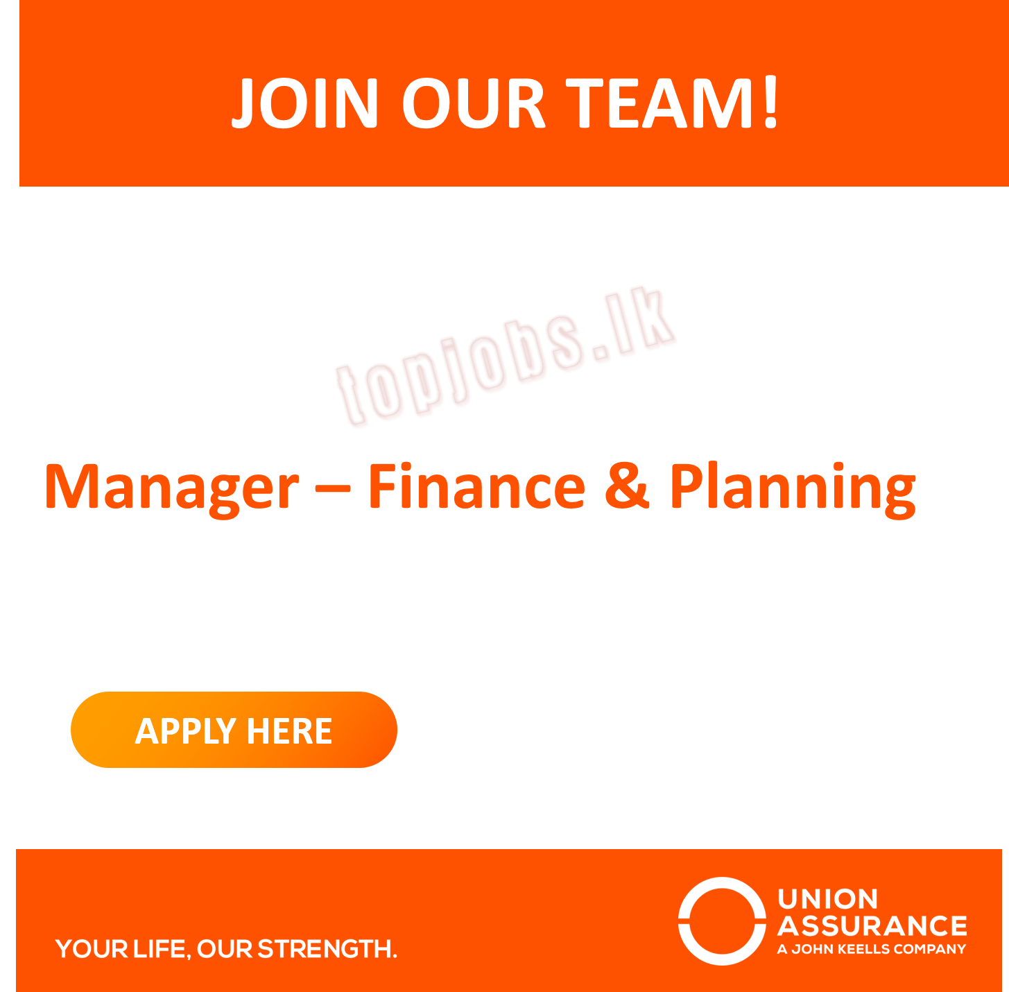 Manager of Finance & Planning Jobs in Union Assurance PLC English Details
