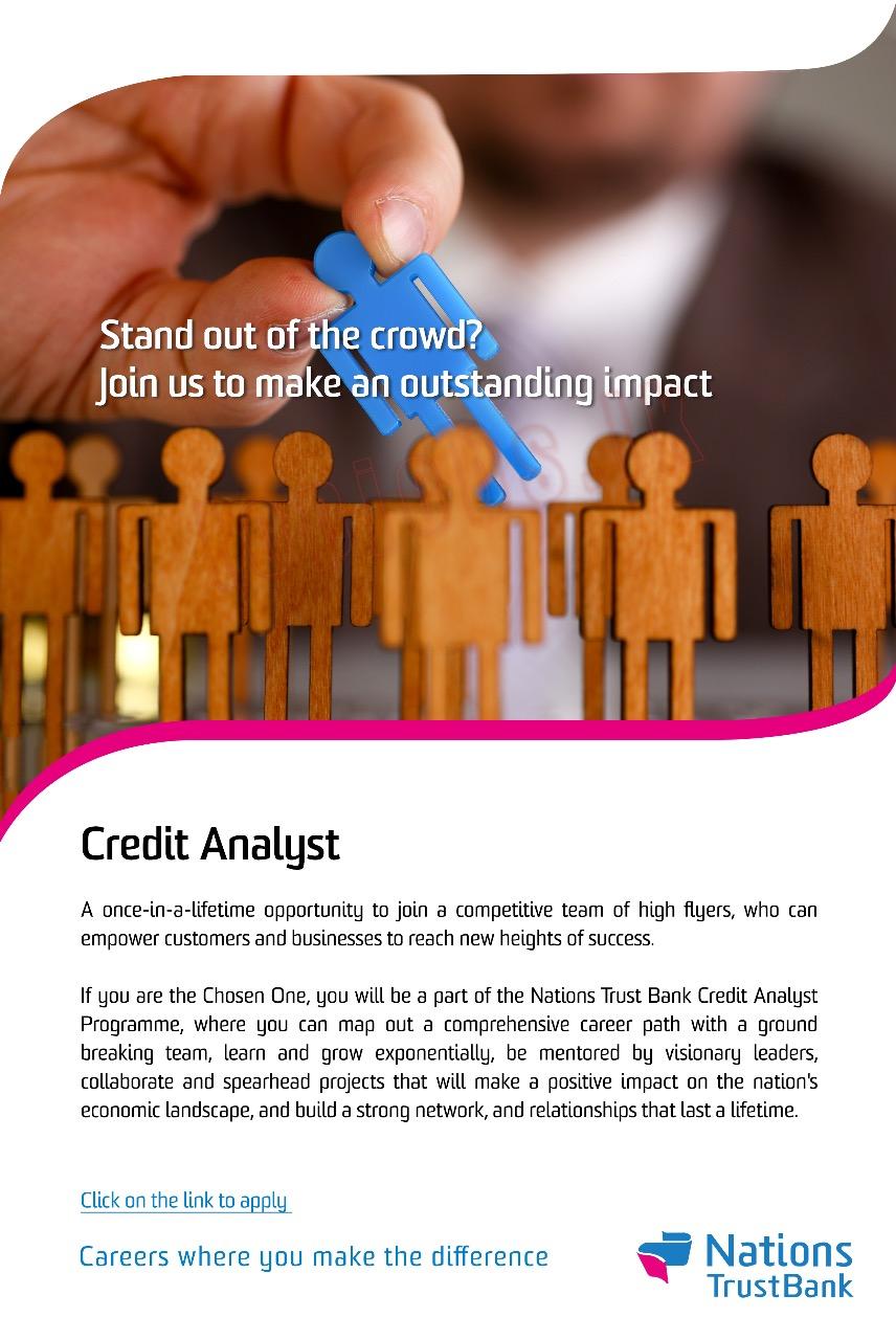 Credit Analyst Vacancy in Nations Trust Bank