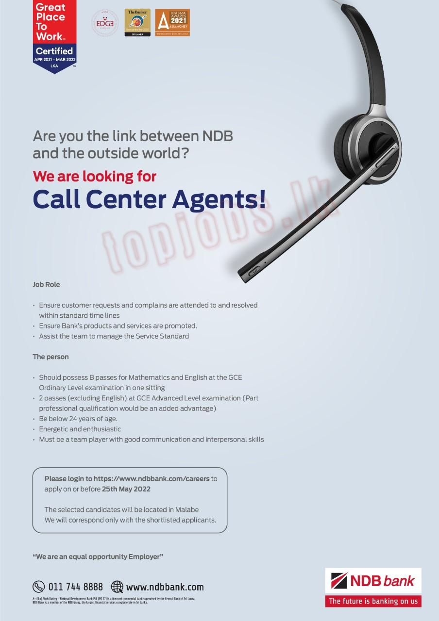 NDB Bank Call Centre Agents Vacancies 2022