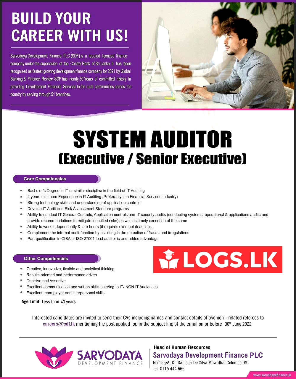 System Auditor (Executive / Senior Executive) - Sarvodaya Development Finance Jobs Vacancies