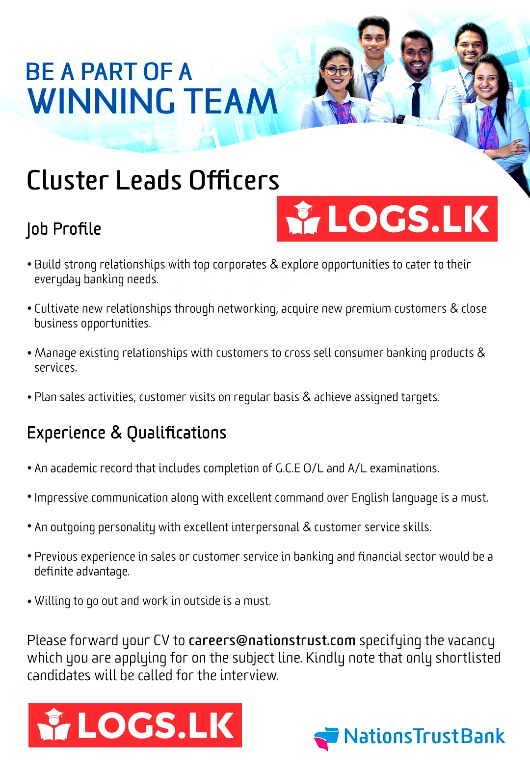 Cluster Leads Officer Jobs Vacancies - NTB Bank Jobs Vacancies Details