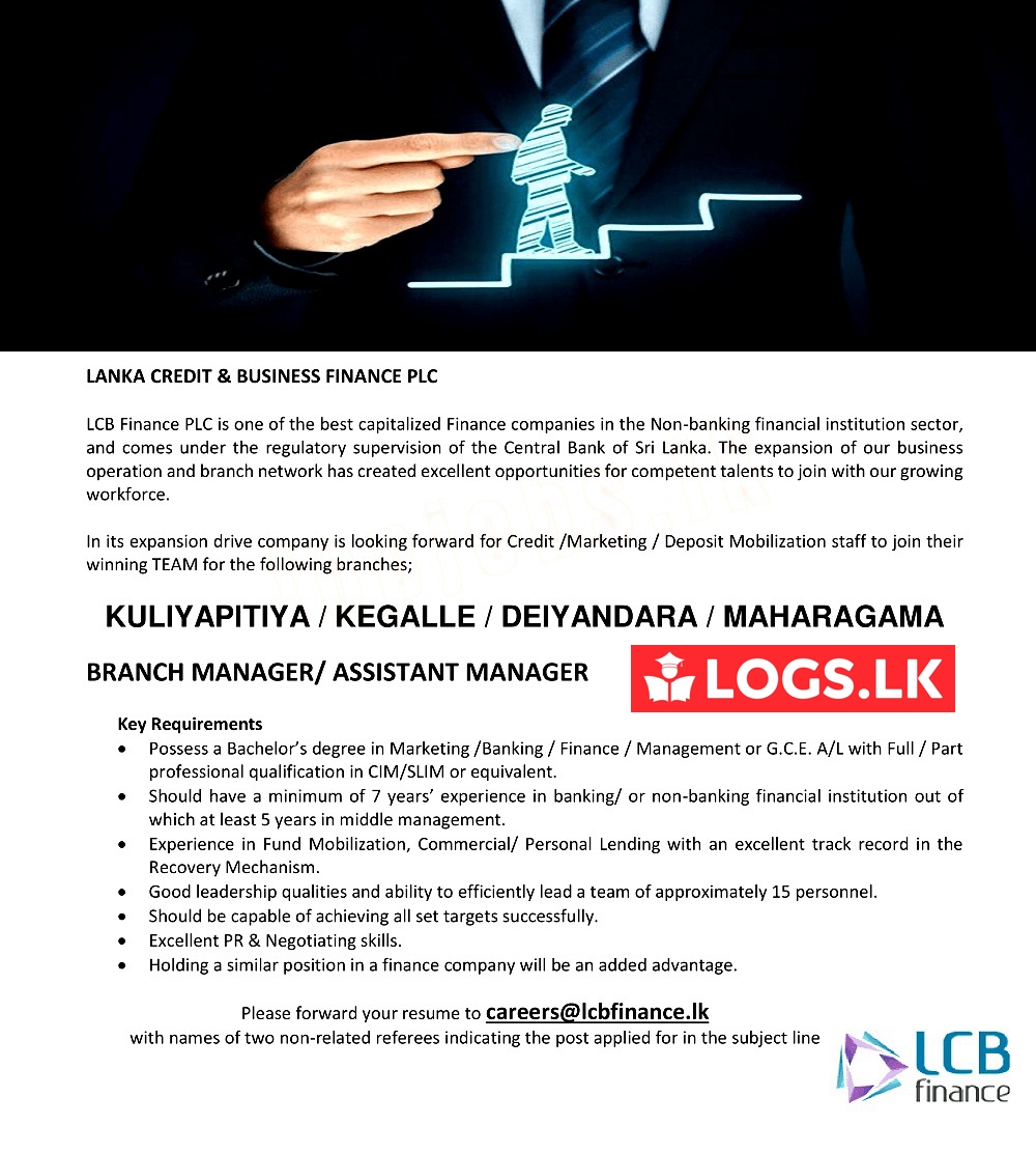 Branch Manager / Assistant Manager Vacancies - LCB Finance Jobs Vacancies