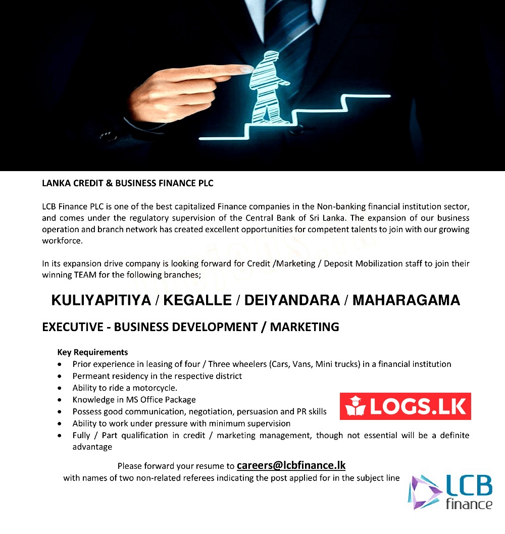 Executive (Business Development/Marketing) Vacancies - LCB Finance Jobs Vacancies Details