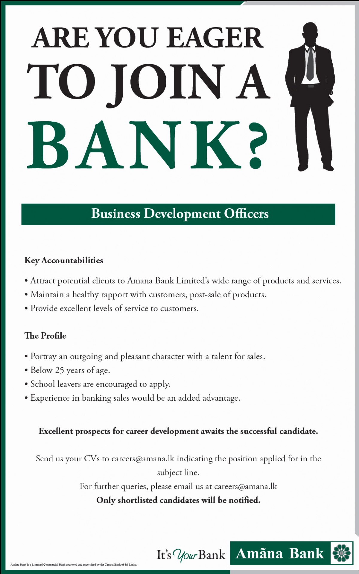Business Development Officer Jobs Vacancy - Amana Bank Jobs Vacancies