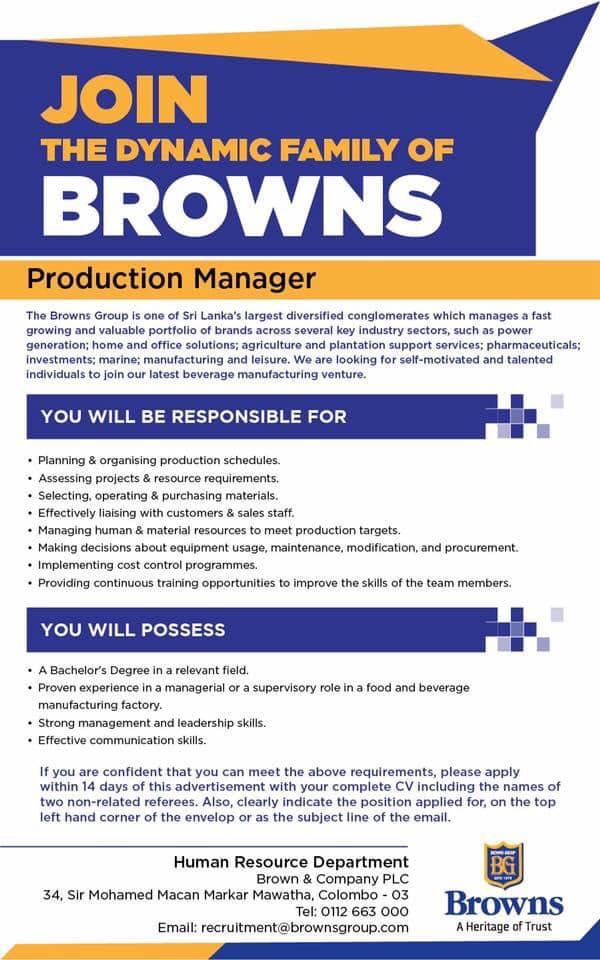 Product Manager Jobs Vacancies – Brown and Company PLC Jobs Vacancies