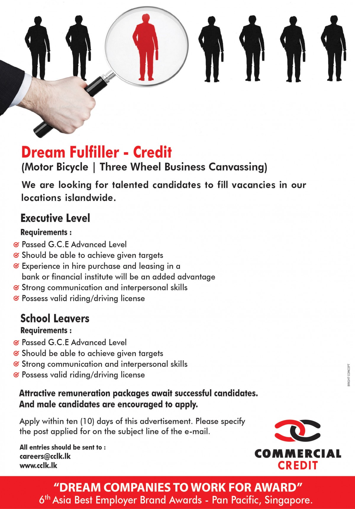 Dream Fulfiller (Credit) Jobs Vacancies – Commercial Credit & Finance Jobs Vacancy Details