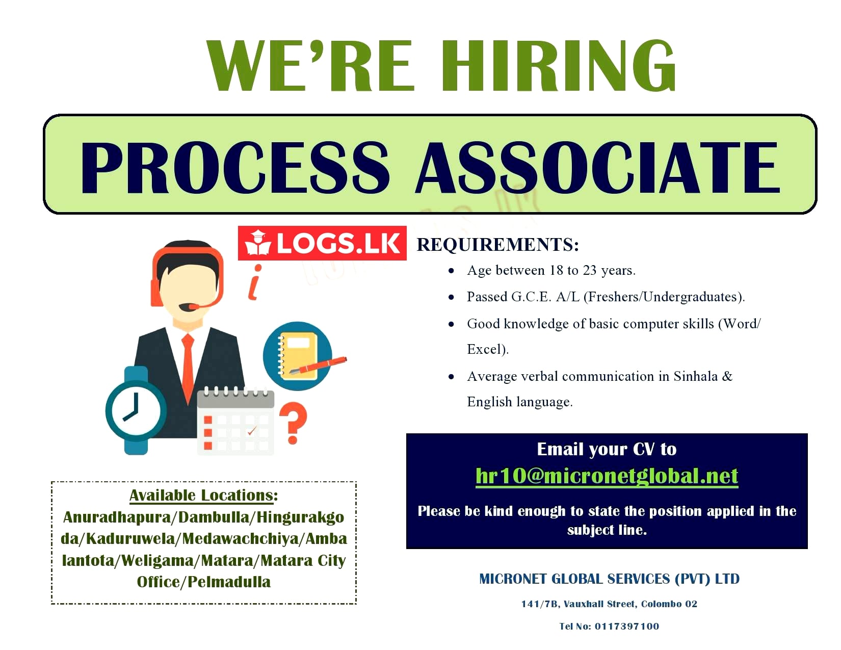 Process Associate Job Vacancy - Micronet Global Services Jobs Vacancies
