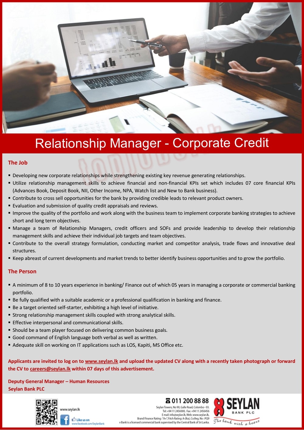 Relationship Manager Job Vacancy in Seylan Bank Jobs Vacancies