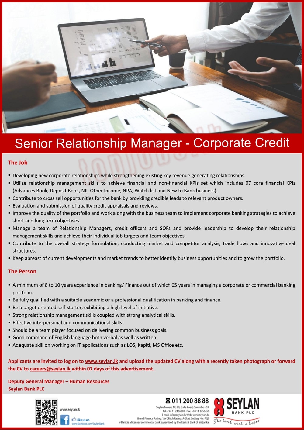 Senior Relationship Manager Job Vacancy in Seylan Bank Jobs Vacancies