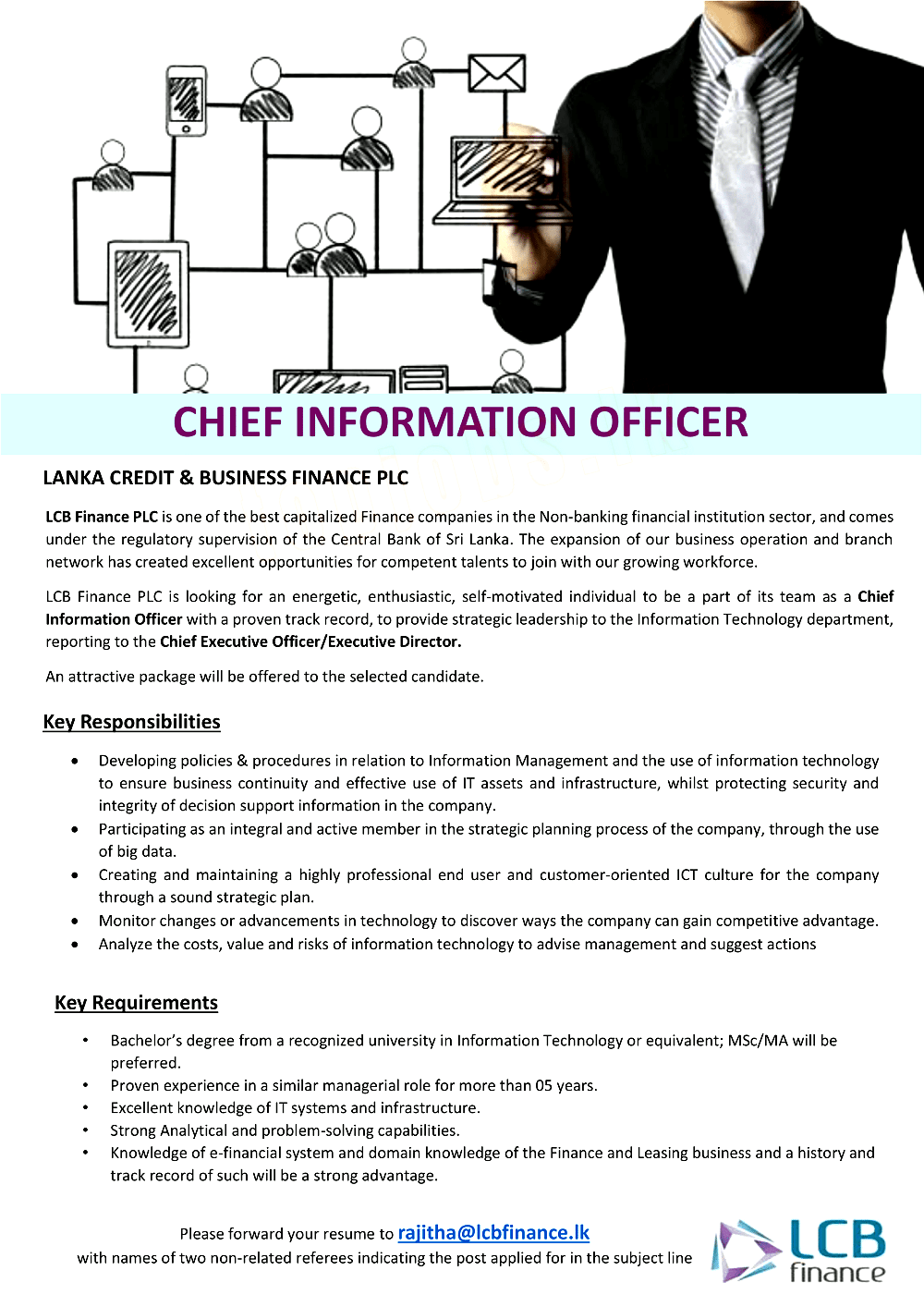 Chief Information Officer Job Vacancy in LCB Finance Jobs Vacancies