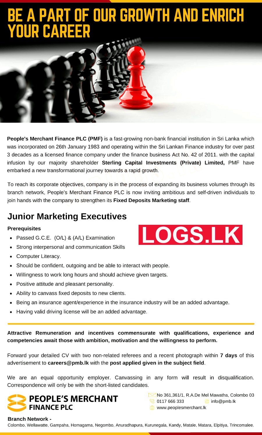Junior Marketing Executives - Peoples Merchant Finance Jobs Vacancies