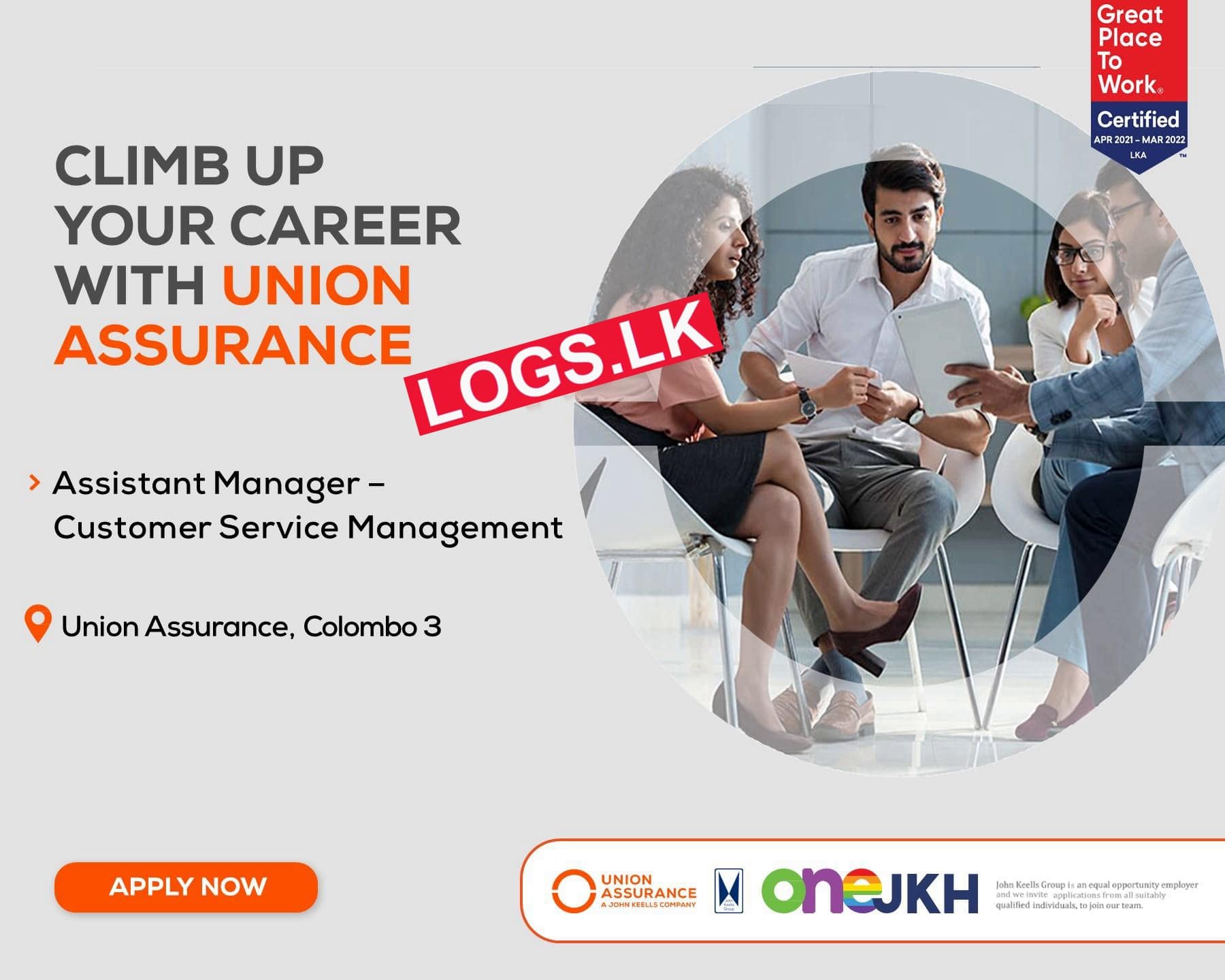 Assistant Manager - Customer Service Management - Union Assurance Jobs Vacancies