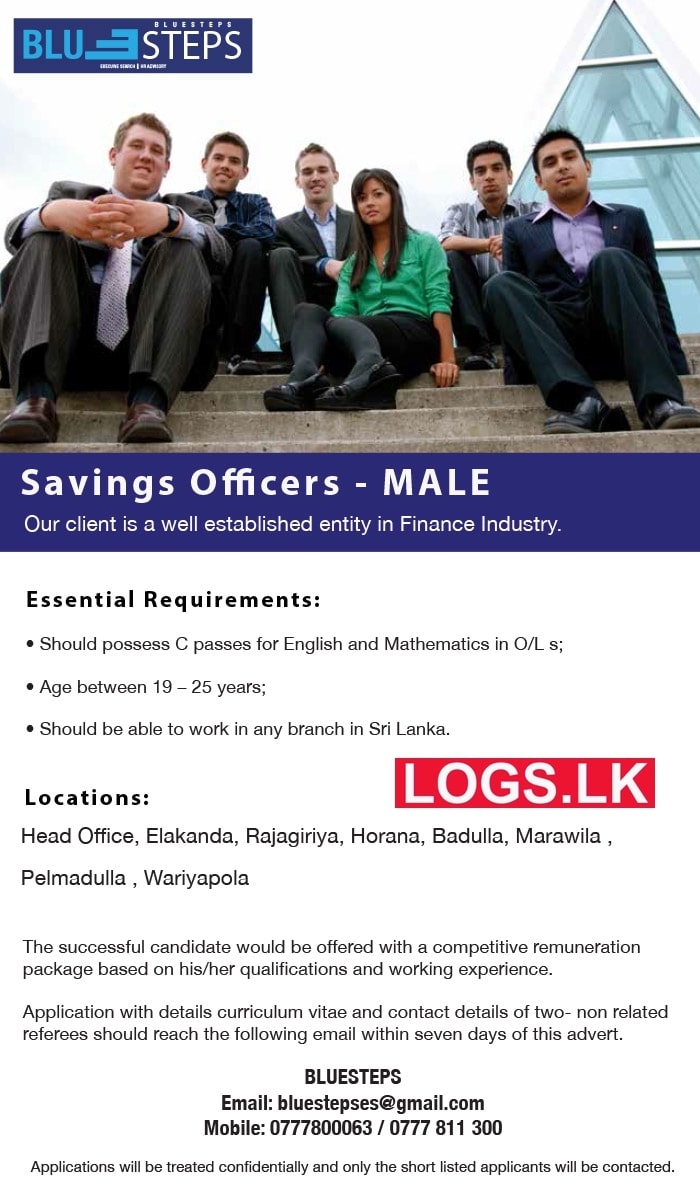 Savings Officers (Male) Jobs Vacancies in BlueSteps Jobs Vacancy