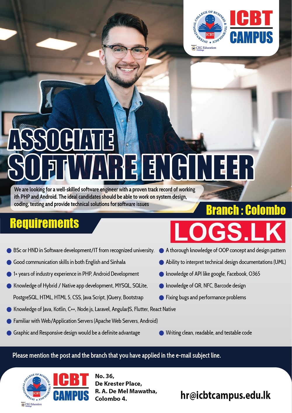Associate Software Engineer - Colombo Vacancy in ICBT Campus Jobs Vacancies