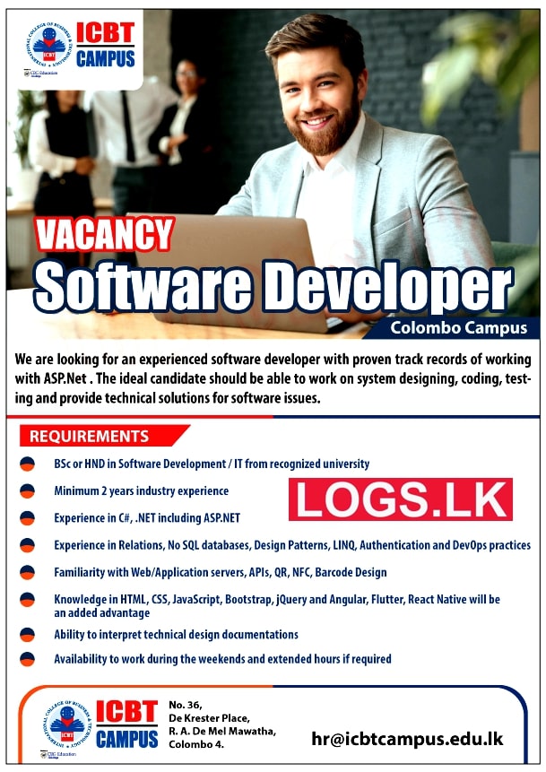 Software Developer (Colombo) Job Vacancy in ICBT Campus Jobs Vacancies