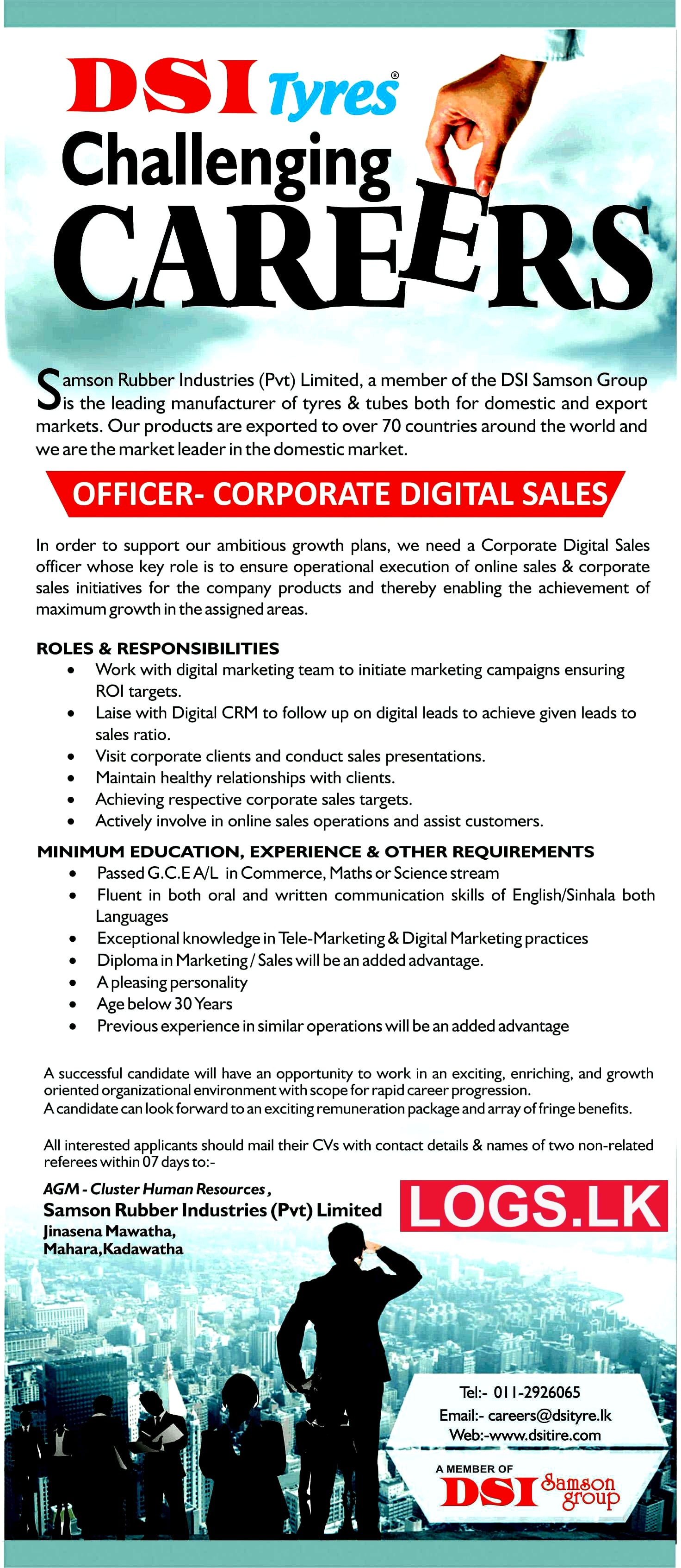Officer Corporate Digital Sales Job Vacancy in DSI Jobs Vacancies