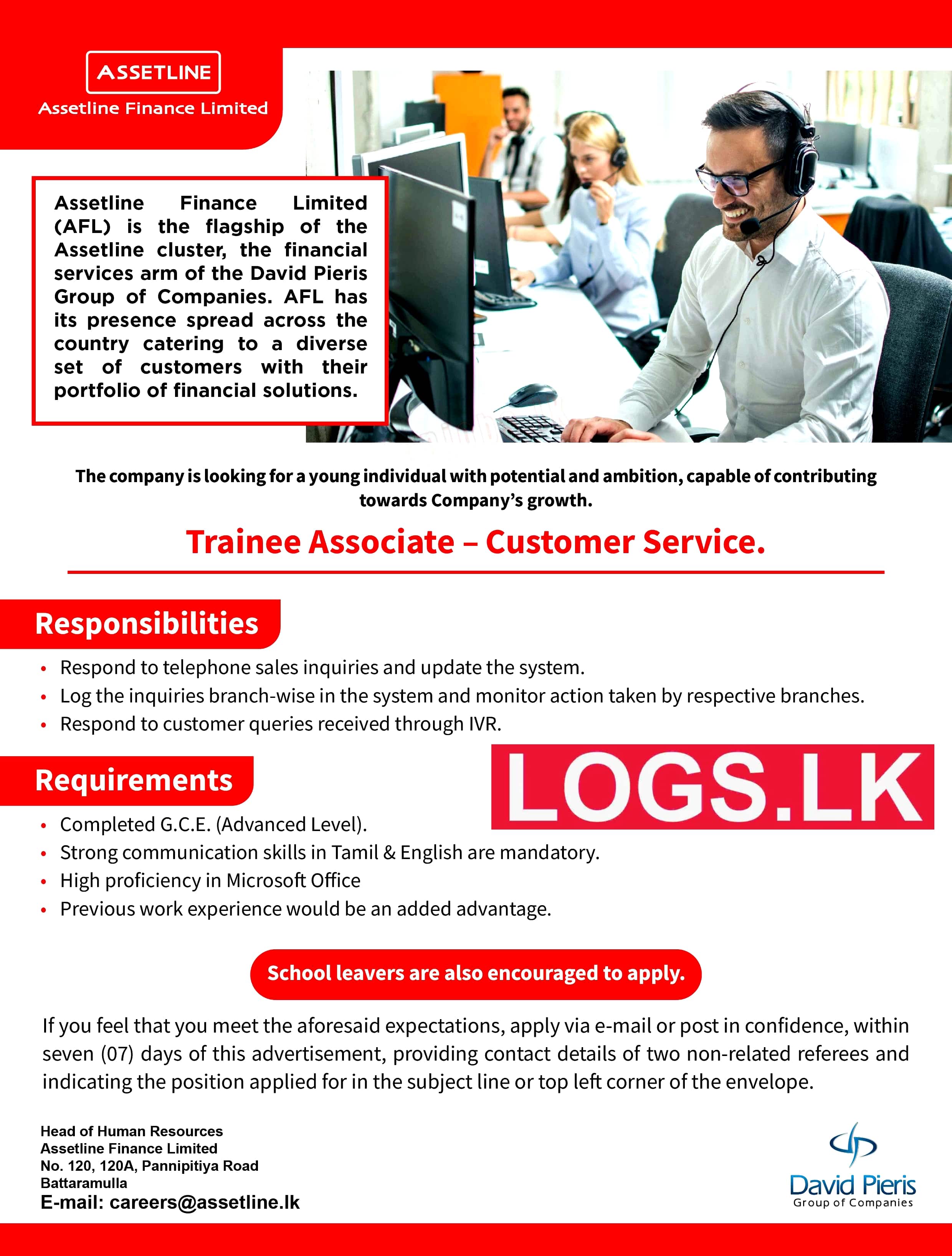Trainee Associate Job Vacancy 2023 in Assetline Finance Jobs Vacancies Details, Application Form Download